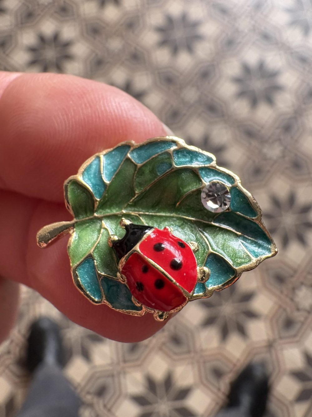 Petite broche de printemps Coccinelle